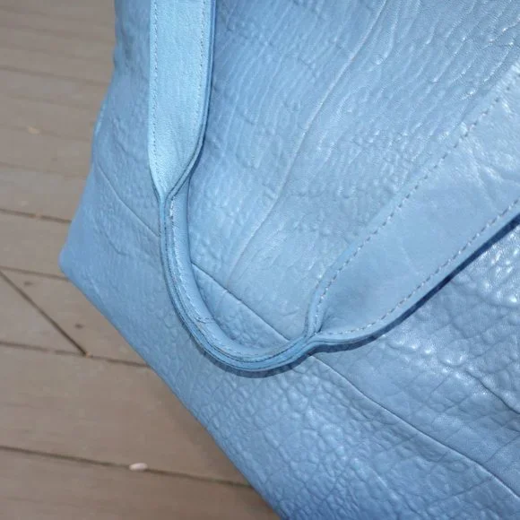 Anthropologie *New Never used Without tags* blue large pebble grain tote - Picture 4 of 8